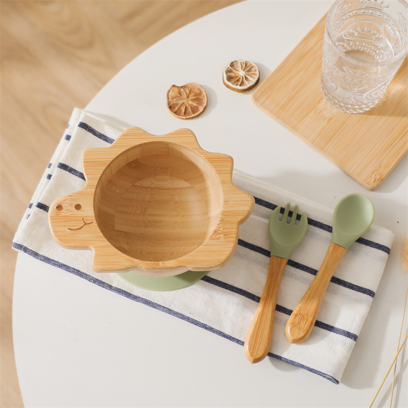 Baby Food Kit - Peralatan makan kayu bayi Set dinosaurus