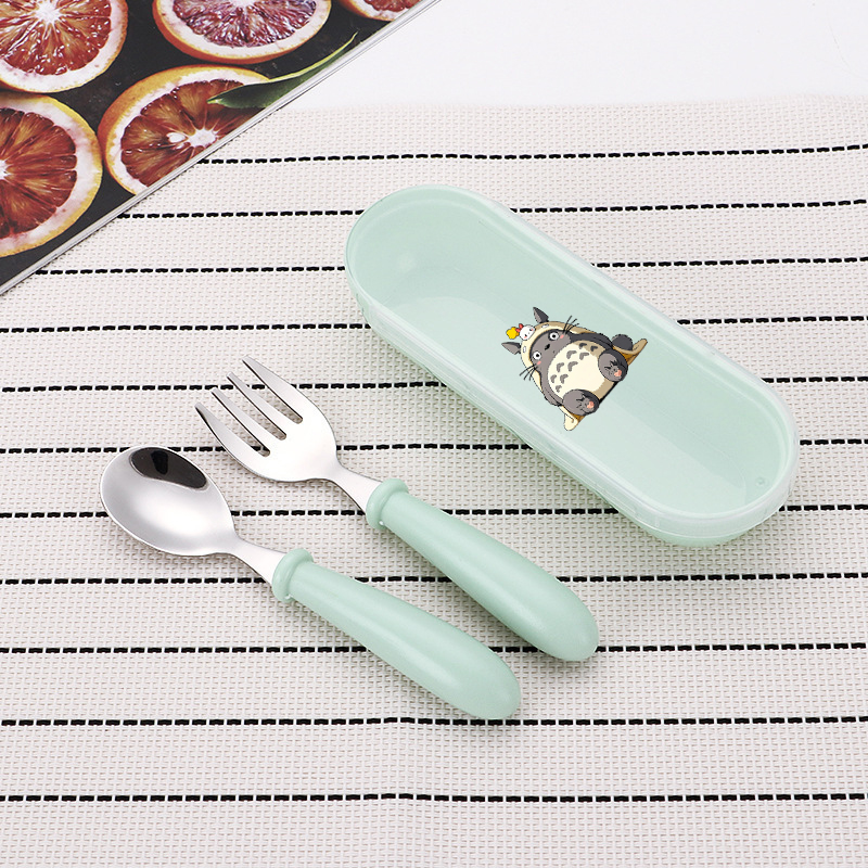 Weaning Spoon Set - 2pcs Set Peralatan Makan Sendok Garpu