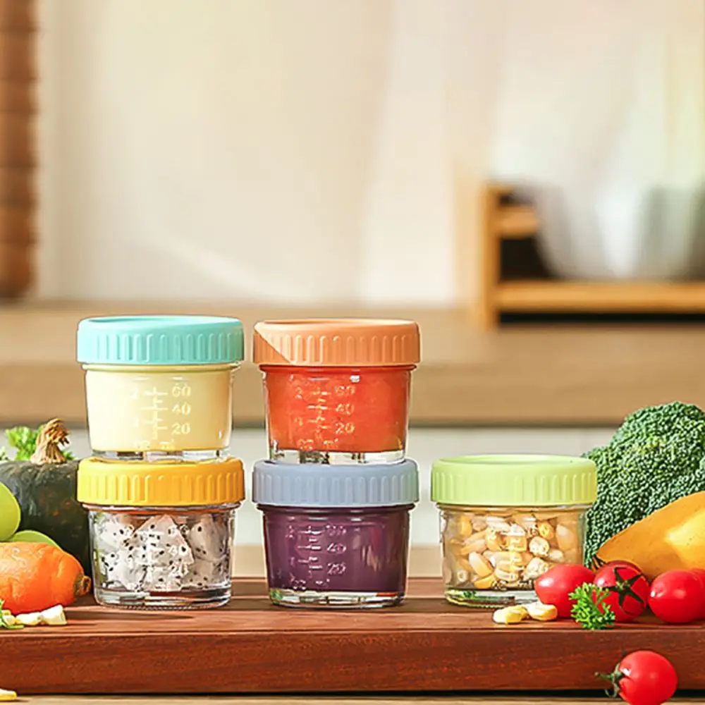 Baby Food Glass Containers - 6 buah toples kaca serbaguna untuk