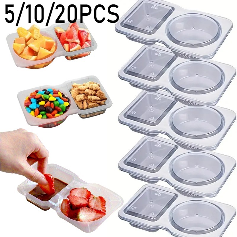 Snack Container Travel - 5/10/20 Buah Wadah Bumbu Kompartemen Ganda