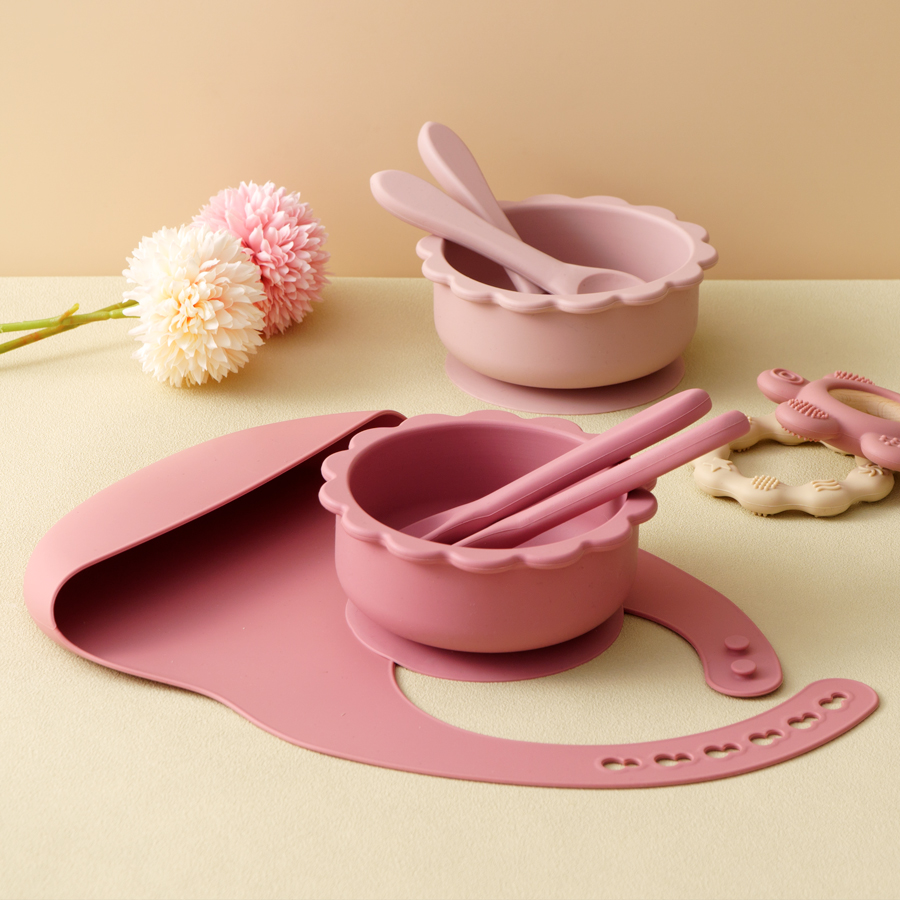 Baby Food Kit - 4 buah Set peralatan makan silikon