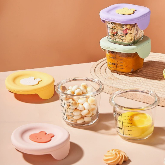 Baby Food Glass Containers - Aksesori Wadah Buah Oatmeal Kotak Makan