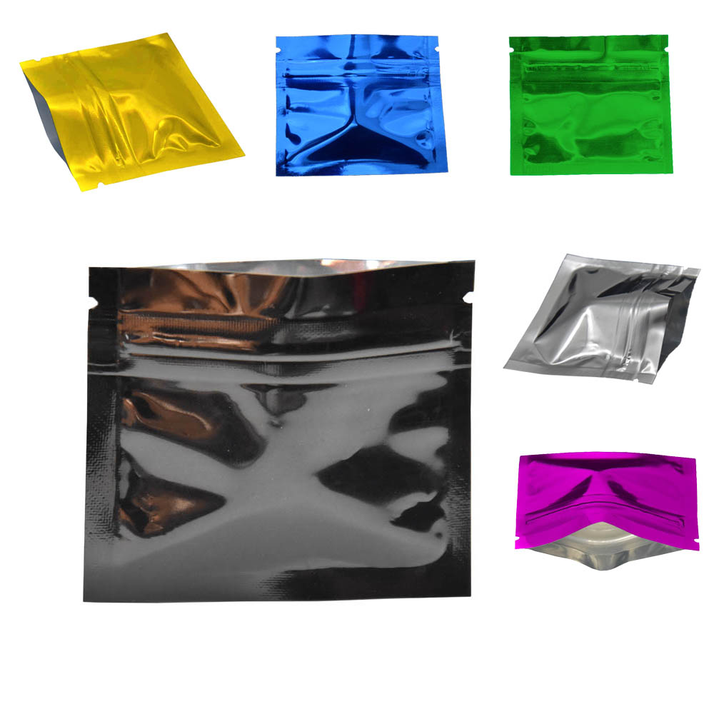 Food Pouch Reusable - 100 Buah Warna-warni Aluminium Mengkilap Foil