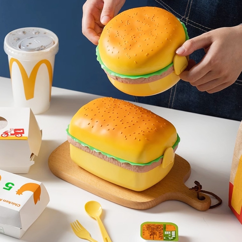 Weaning Spoon Set - Kotak makan siang Hamburger tingkat ganda