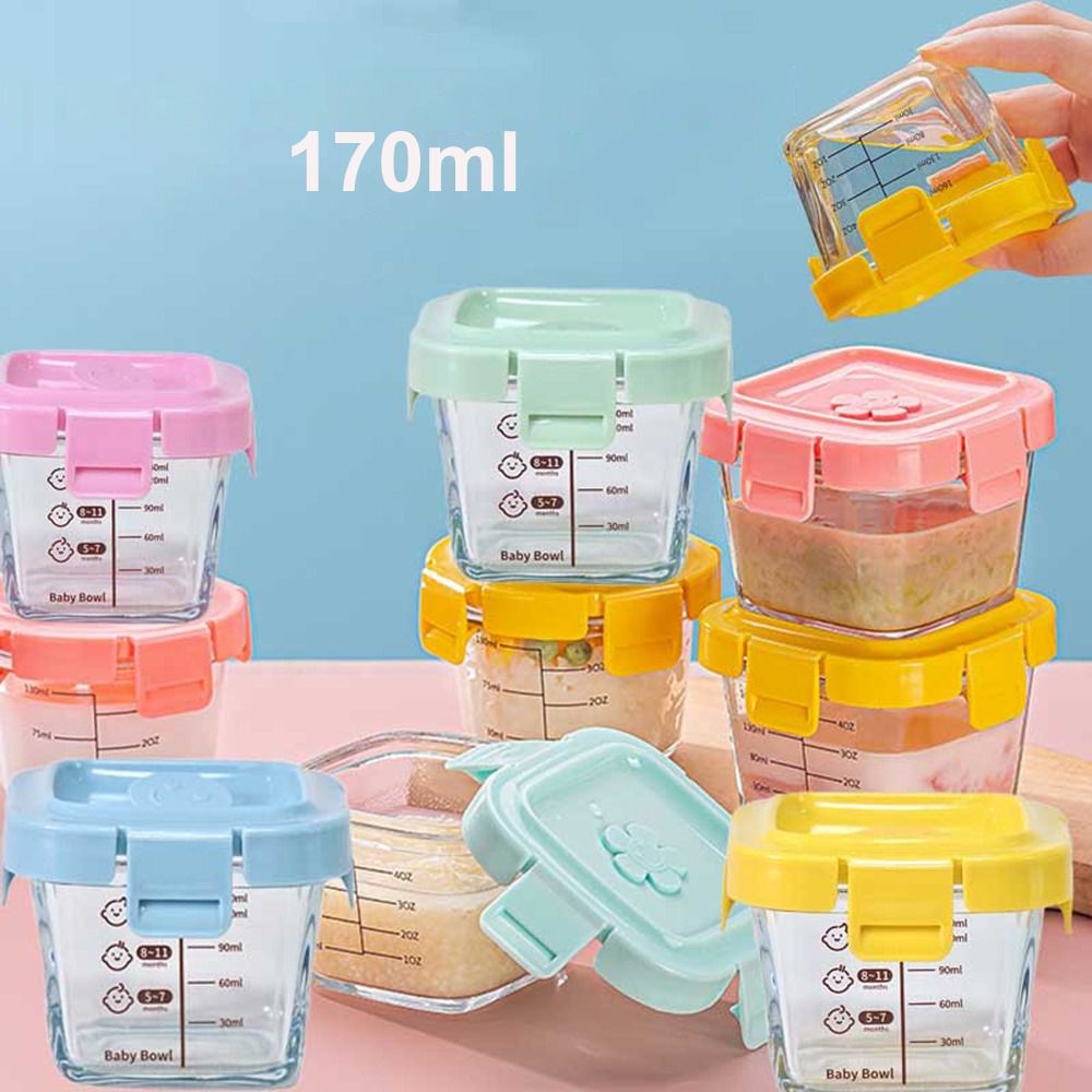 Baby Food Glass Containers - Kotak Penyimpanan Makanan 170Ml Modis Kaca