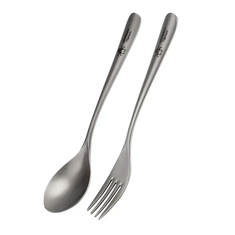 Weaning Spoon Set - HWZBBEN peralatan makan Titanium portabel, peralatan