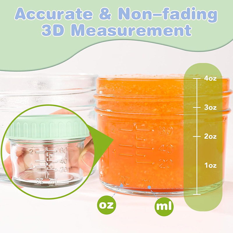 120ml 6Pcs Stoples Makanan Bay - Baby Food Glass Containers ulasan dan harga