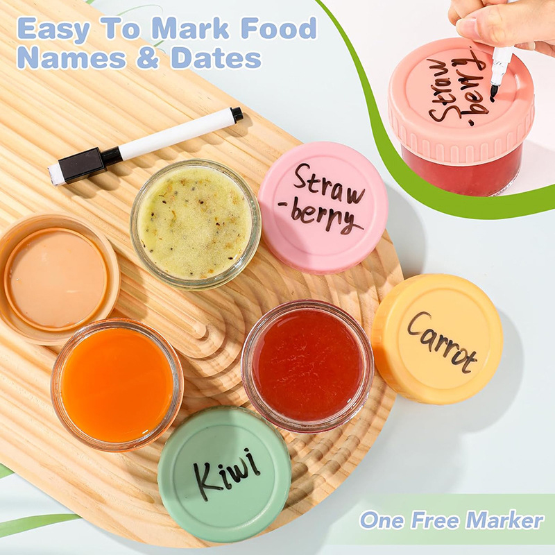 120ml 6Pcs Stoples Makanan Bay - Baby Food Glass Containers ulasan dan harga