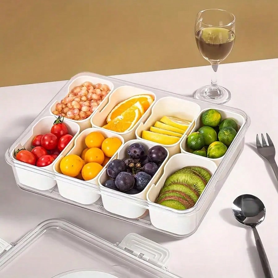 Wadah Makanan Ringan 8 Kompart - Snack Container Travel ulasan dan harga