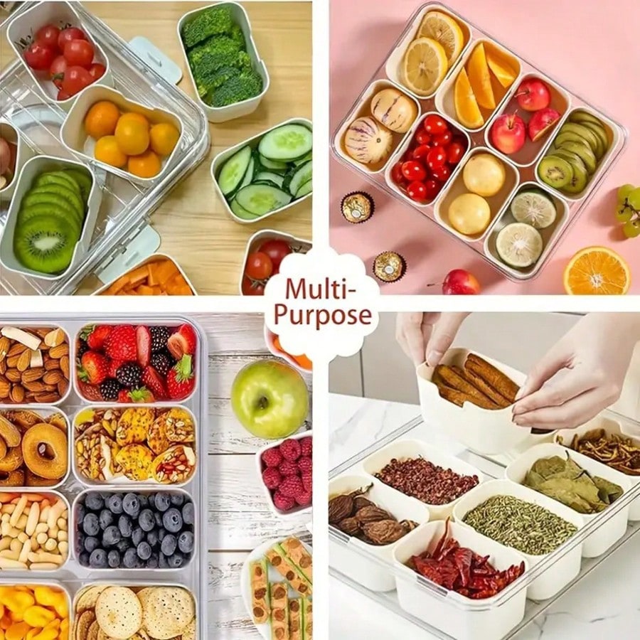 Wadah Makanan Ringan 8 Kompart - Snack Container Travel ulasan dan harga