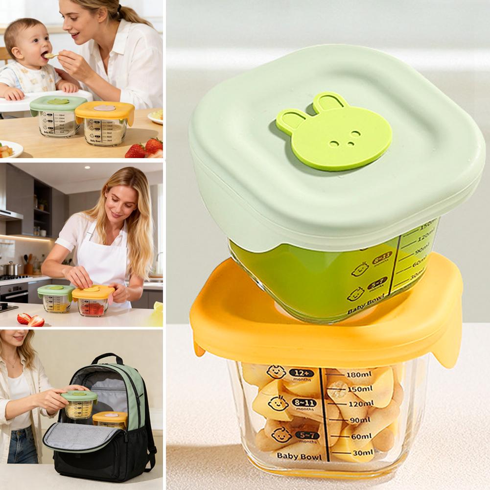 2 Buah Mangkuk Kaca untuk Meng - Baby Food Prep Containers ulasan dan harga