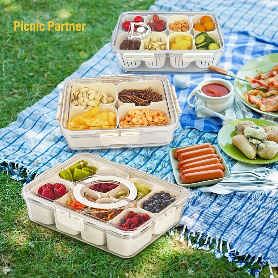 Kotak wadah 4Grid /8 Grid, pap - Snack Container Travel ulasan dan harga