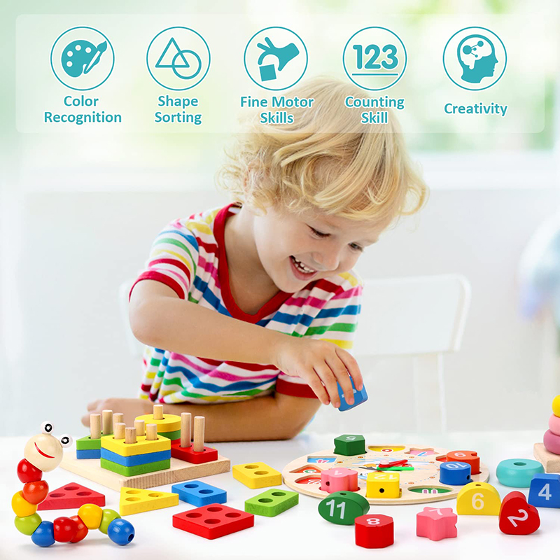 Mainan kayu Montessori, 5-6 bu - Baby Food Kit ulasan dan harga