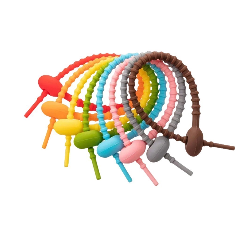 10Pcs Pengatur Kabel Silikon B - Food Pouch Reusable ulasan dan harga